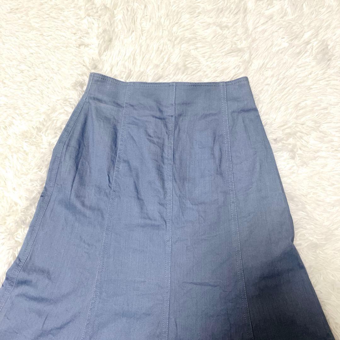 美品 25SS ANAYI デニムライクマーメイド スカート 34 サックス