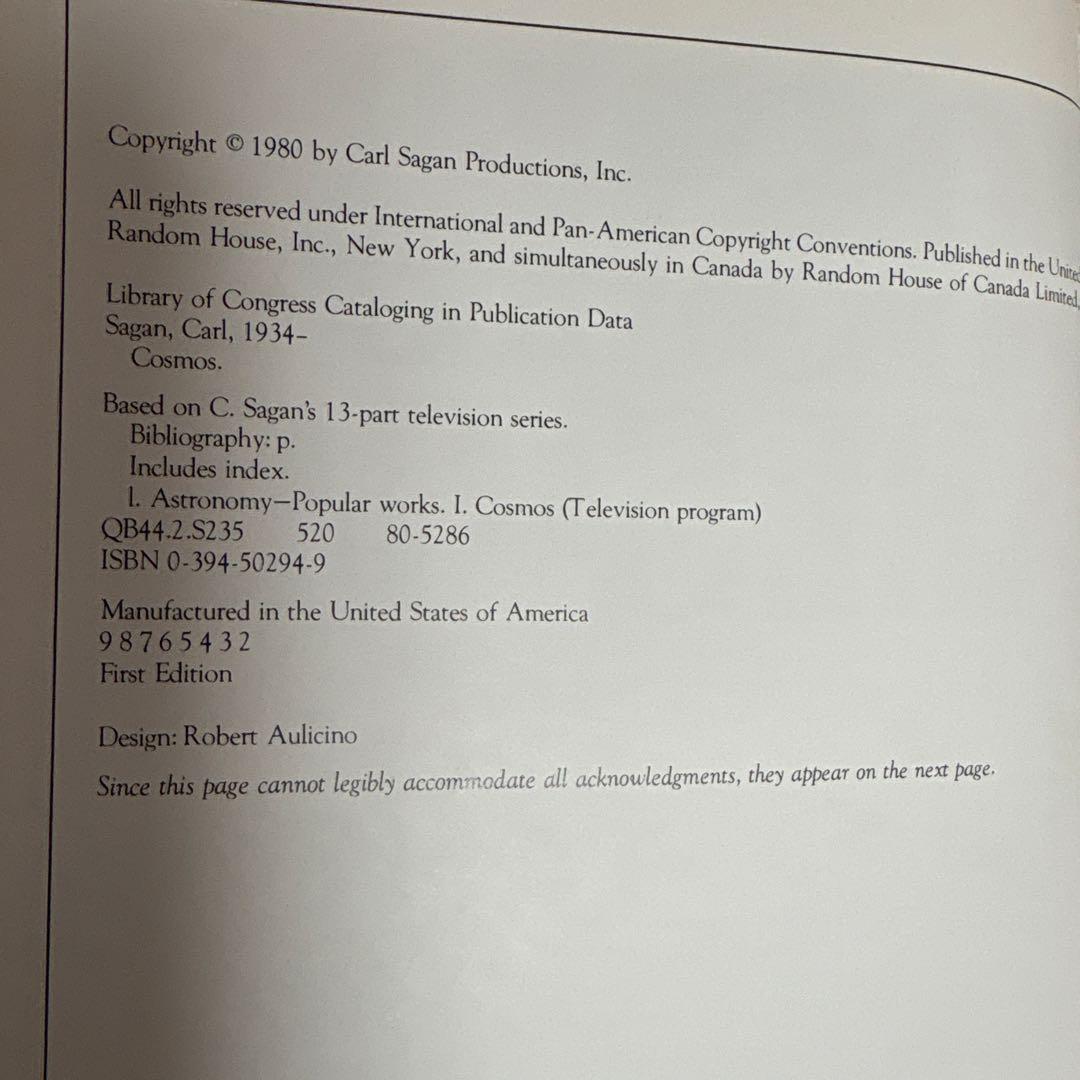 洋書 COSMOS CARL SAGAN