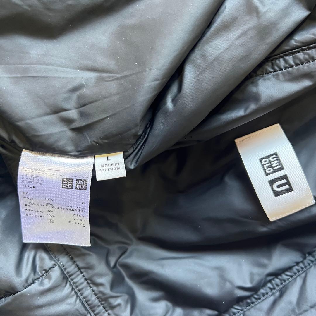 UNIQLO U パフテックショートブルゾン L ブラック 男女兼用 完売モデル