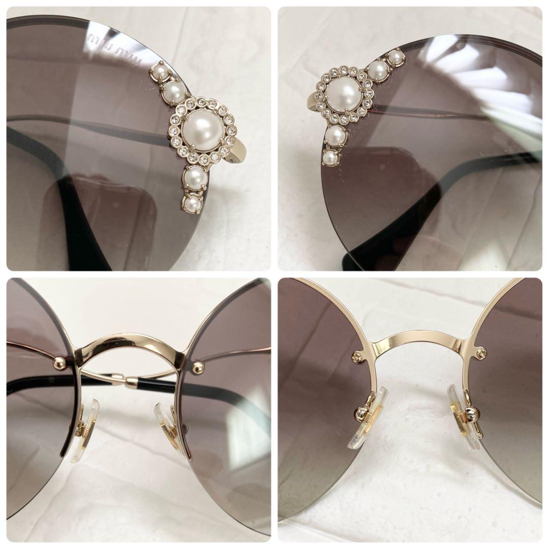 【新品】miumiu サングラス マニエール ゴールド×ブラック　箱ケース付き
