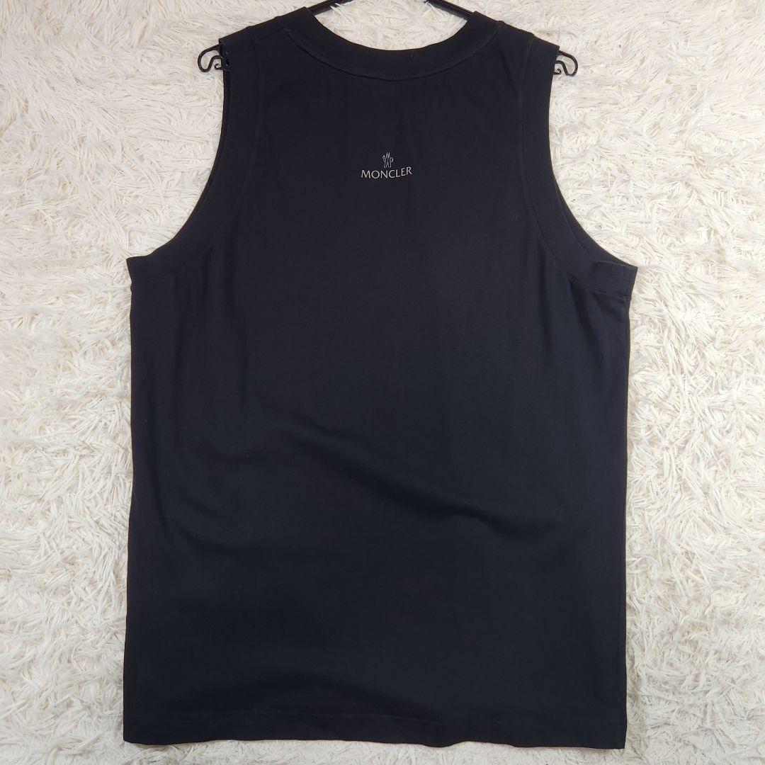 極美品 MONCLER タンクトップ ロング ロゴワッペン プリント Lサイズ
