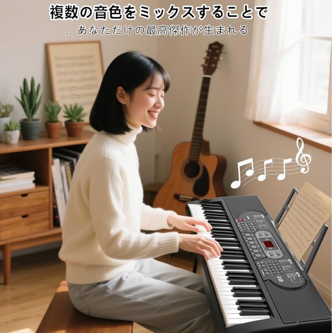電子ピアノ 61鍵盤 キーボード ピアノ 70デモ 200音色 200リズム内蔵