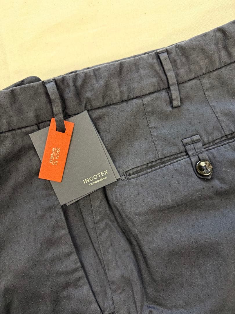 ネイビー　コットンパンツ　W54 XL