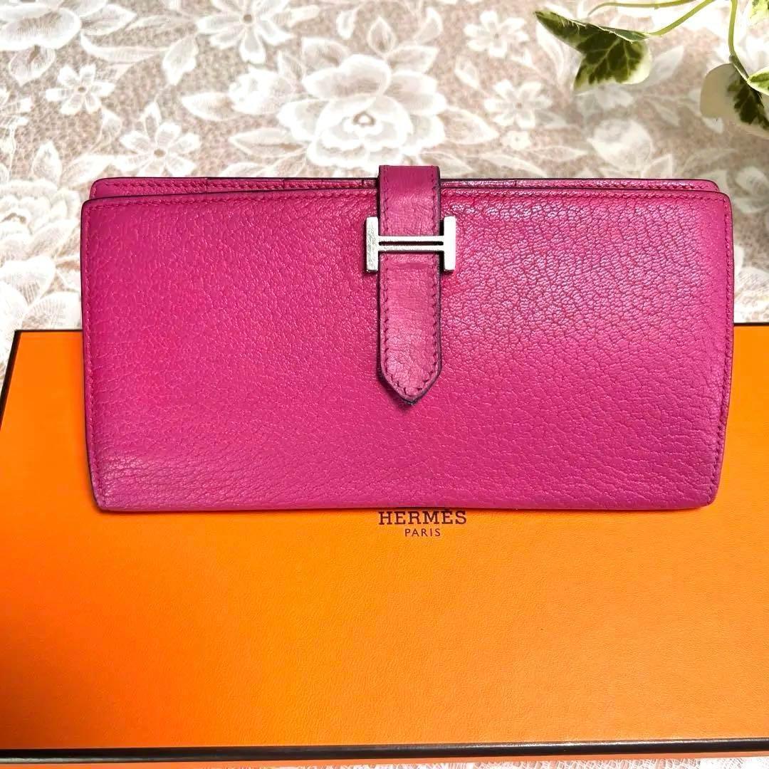 【良美品】HERMES エルメス ベアン スフレ シェーブル マチ付★正規品