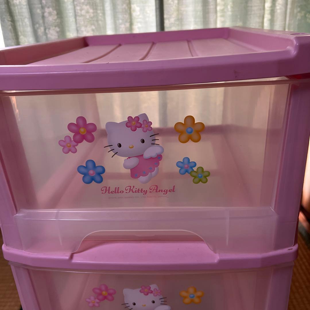 佳佳⭐︎【即日発送可能お値下げ】ハローキティ⭐︎3段収納ケース ピンク⭐︎美品