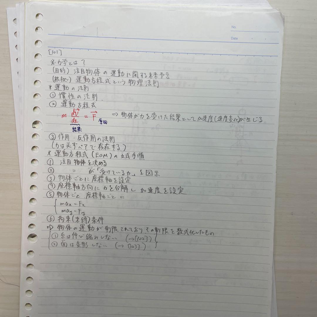 物理X 2025テキスト板書ノート（前期part1高井 2島田　後期1後藤）