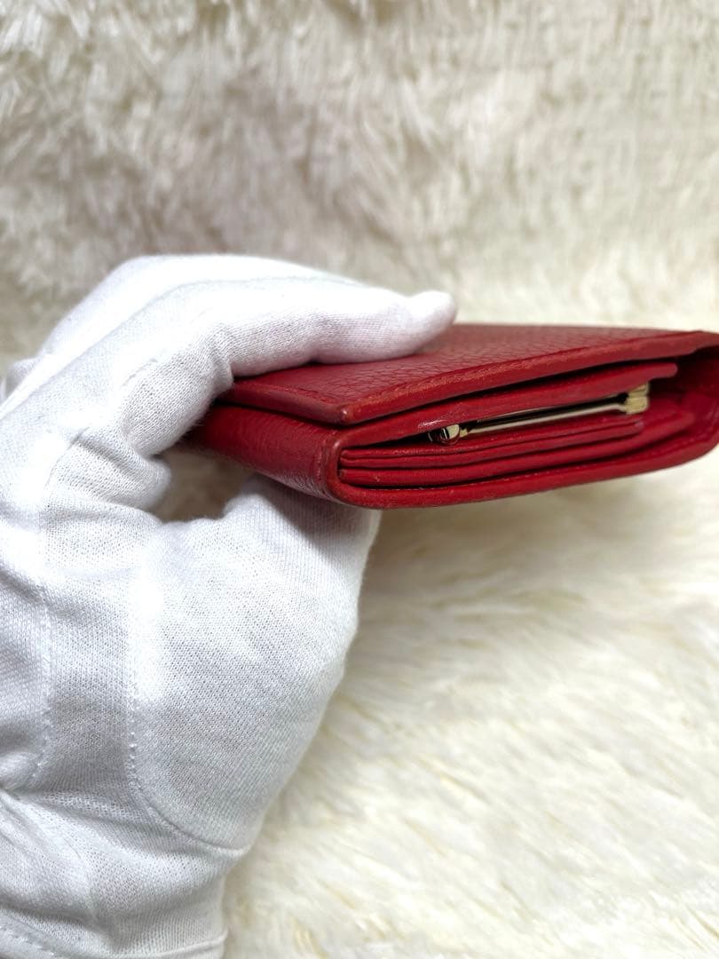 ✨極美品✨ グッチ　GUCCI 二つ折り財布 レザー GG ワインレッド