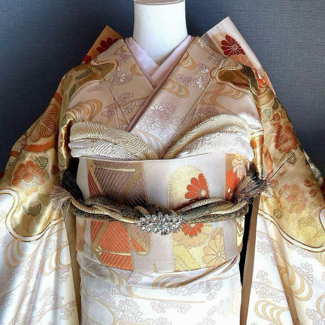 振袖フルセット　手描き友禅　手刺繍　金彩　成人式振袖　振袖　➕サイズ