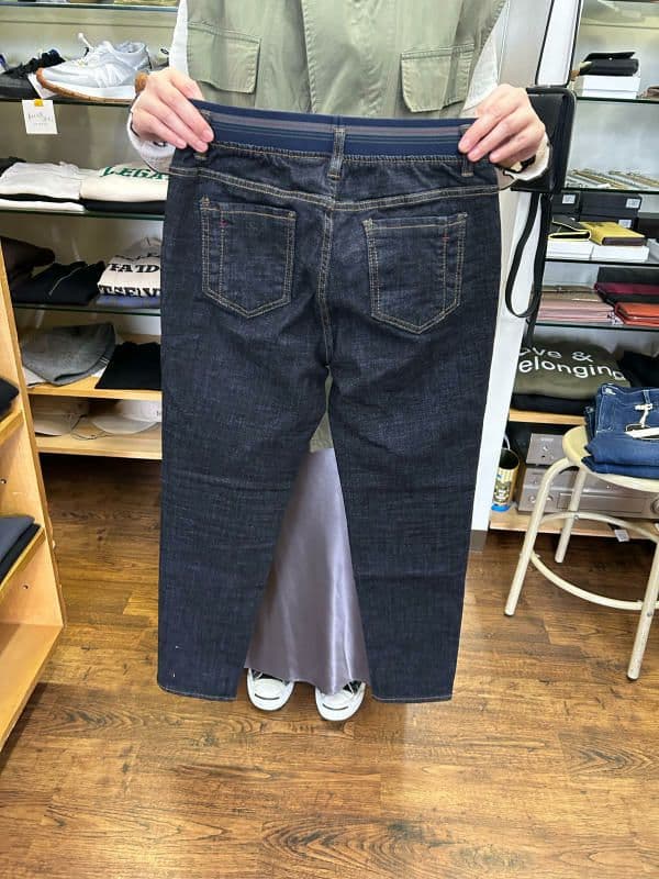 新品タグ付き　Praia 裏起毛スキニーデニム　ダークブルー ハイウエスト　L