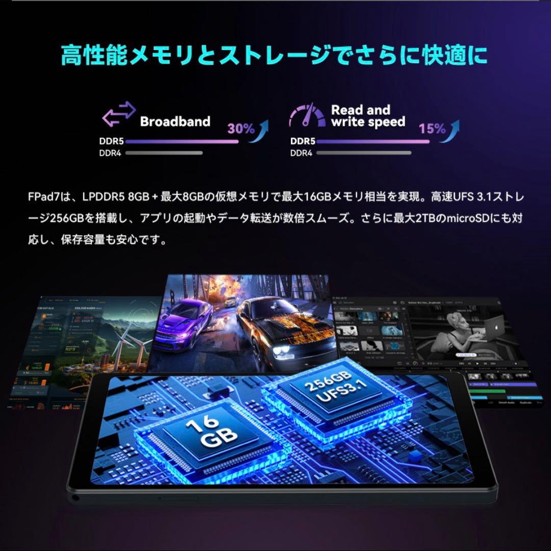 FPad7 タブレット 8インチ RAM 8+8GB 256GB