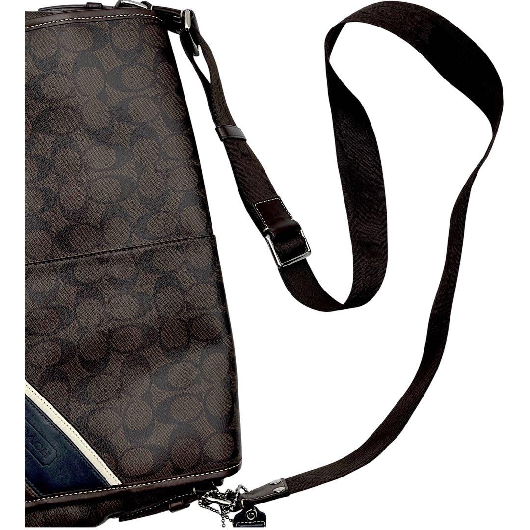 【美品】COACH コーチ　メッセンジャーバッグ　PVC　ブラウン　A4　大容量