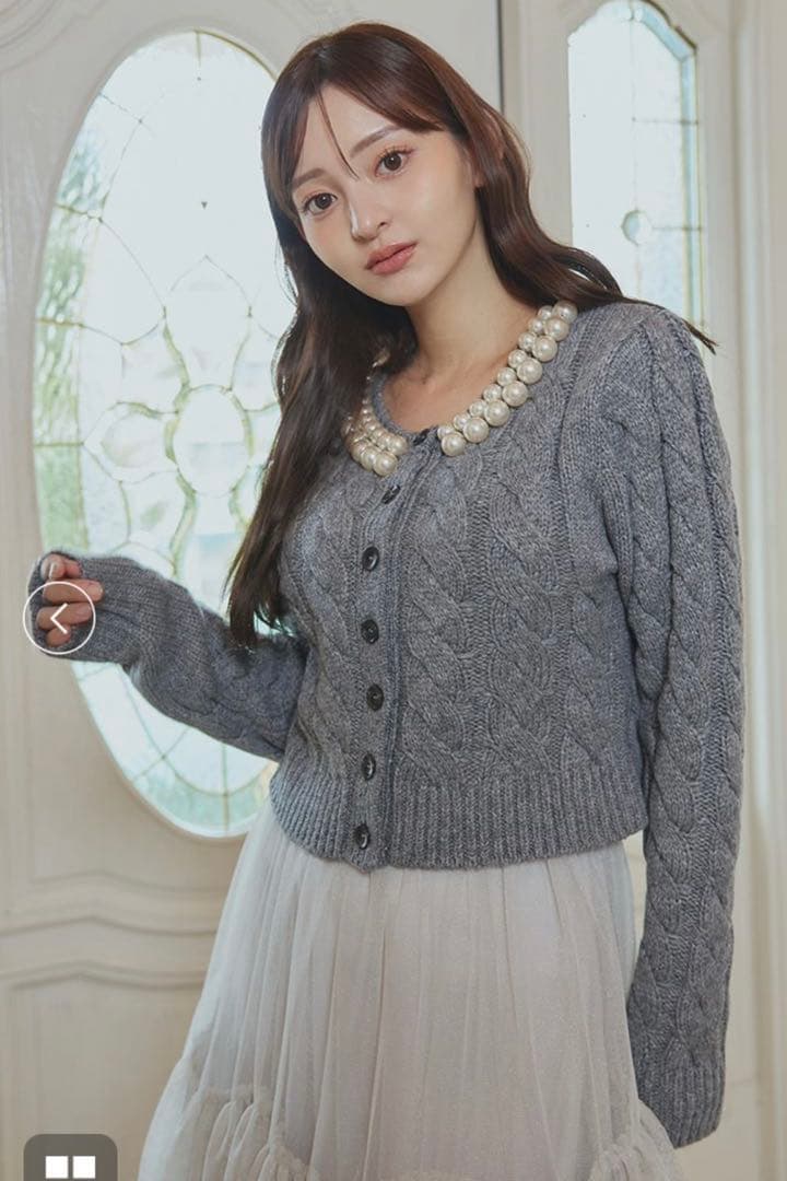 再値下げ 新作 美品 ORGUE パールニットジャケット