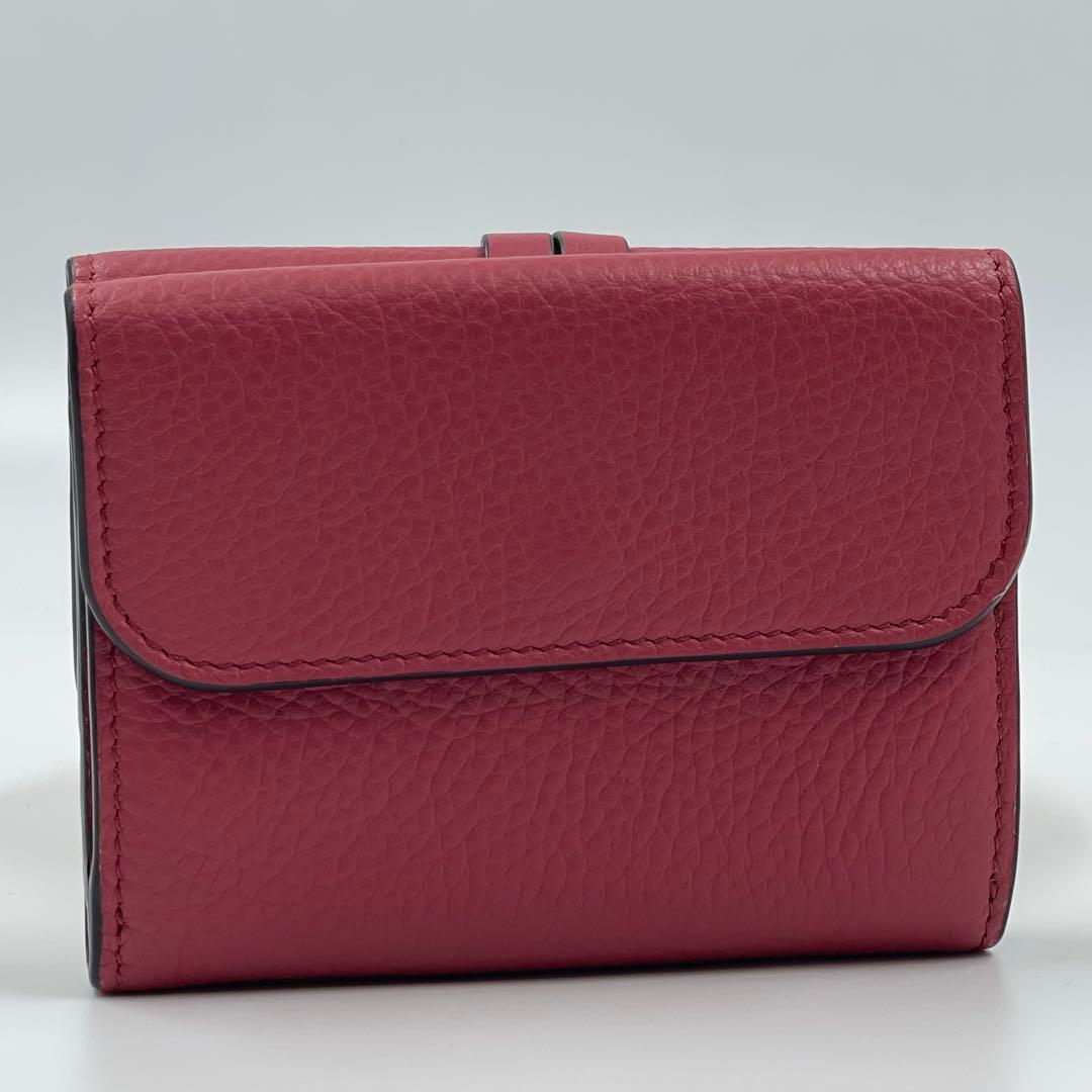 未使用✨ Chloe 三つ折り財布　コンパクトウォレット　財布　レザー　赤