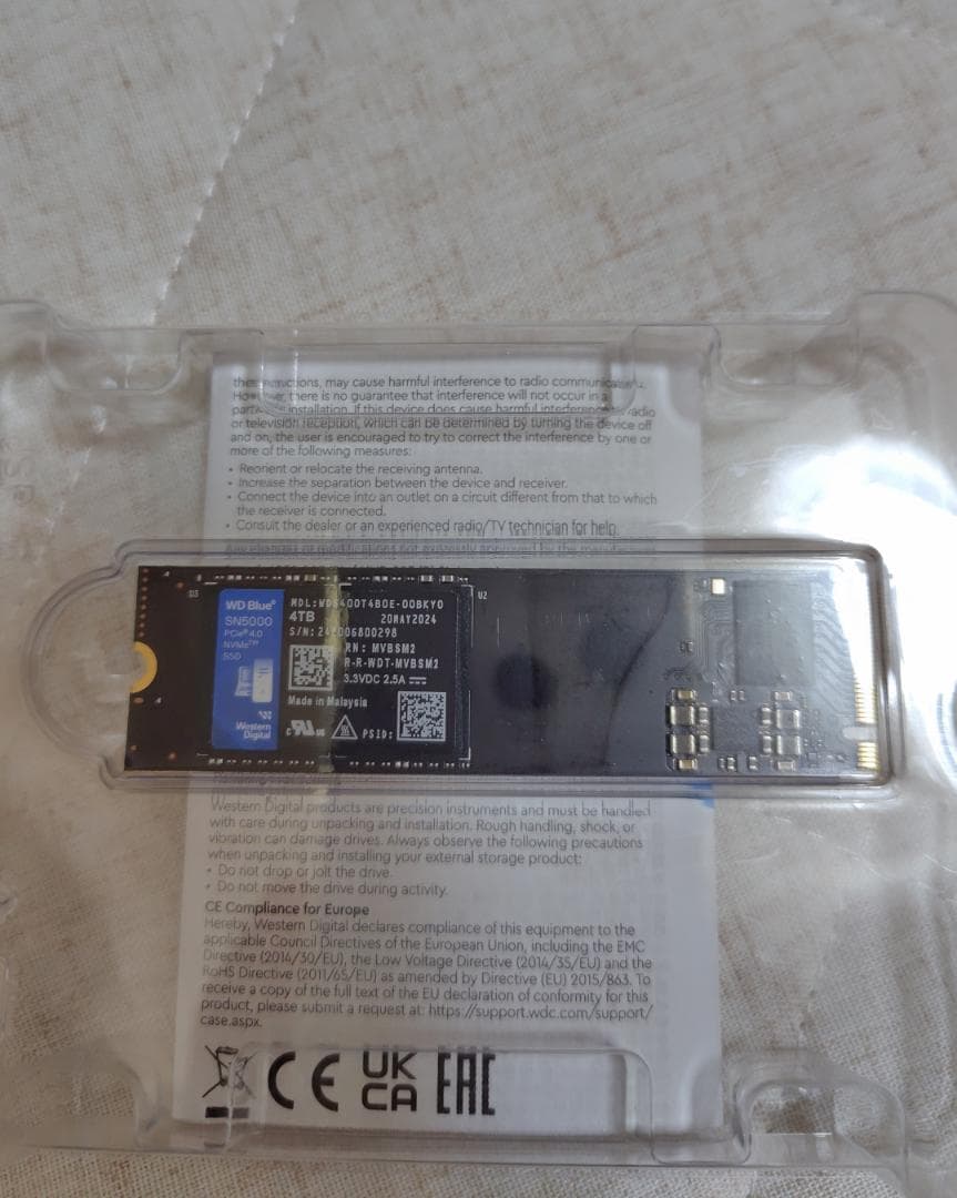 内蔵型SSD WD Blue SN5000 4TB SSD M.2 Type2280 NVMe