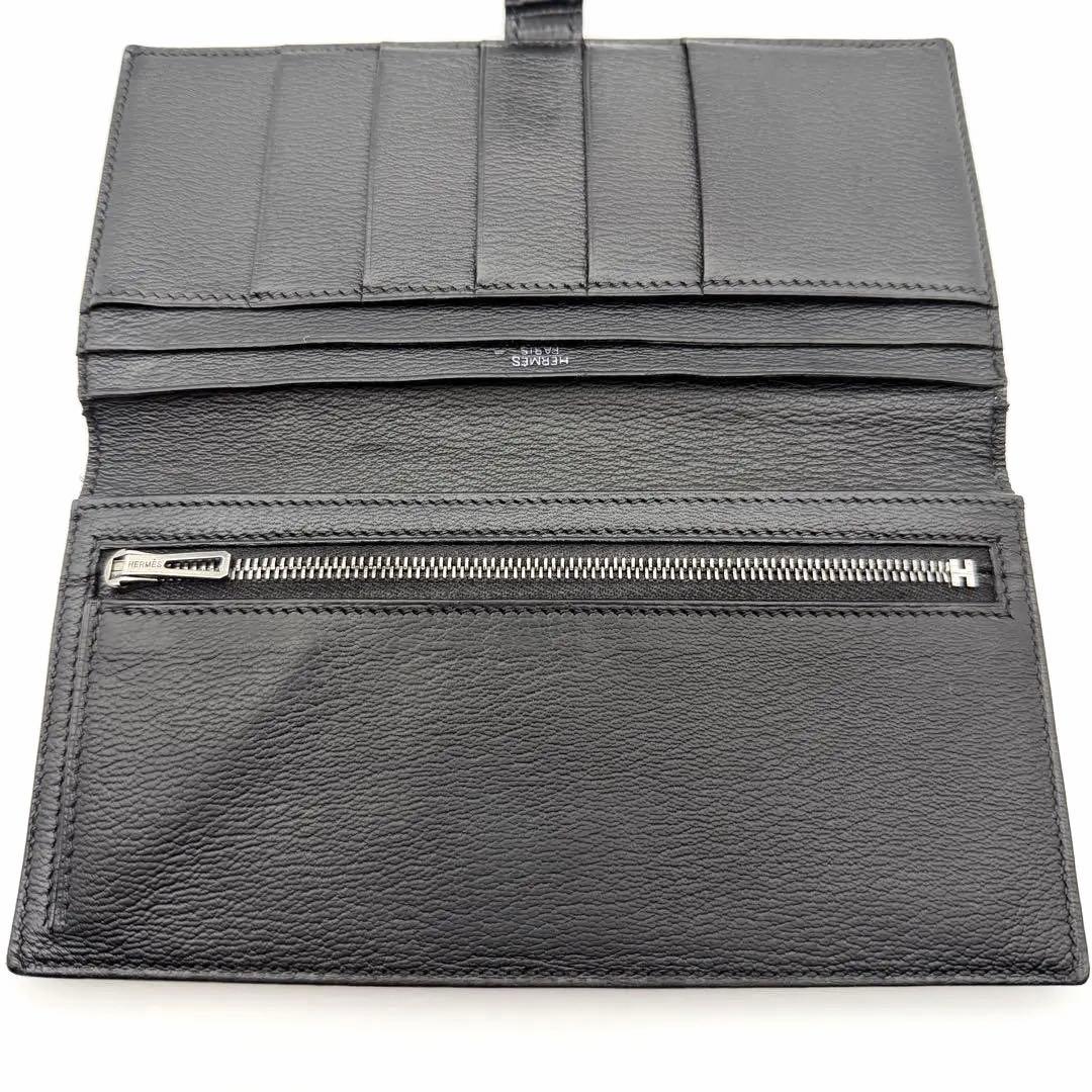 エルメス HERMES ベアン リザード 財布 □I刻印　ブラック　人気