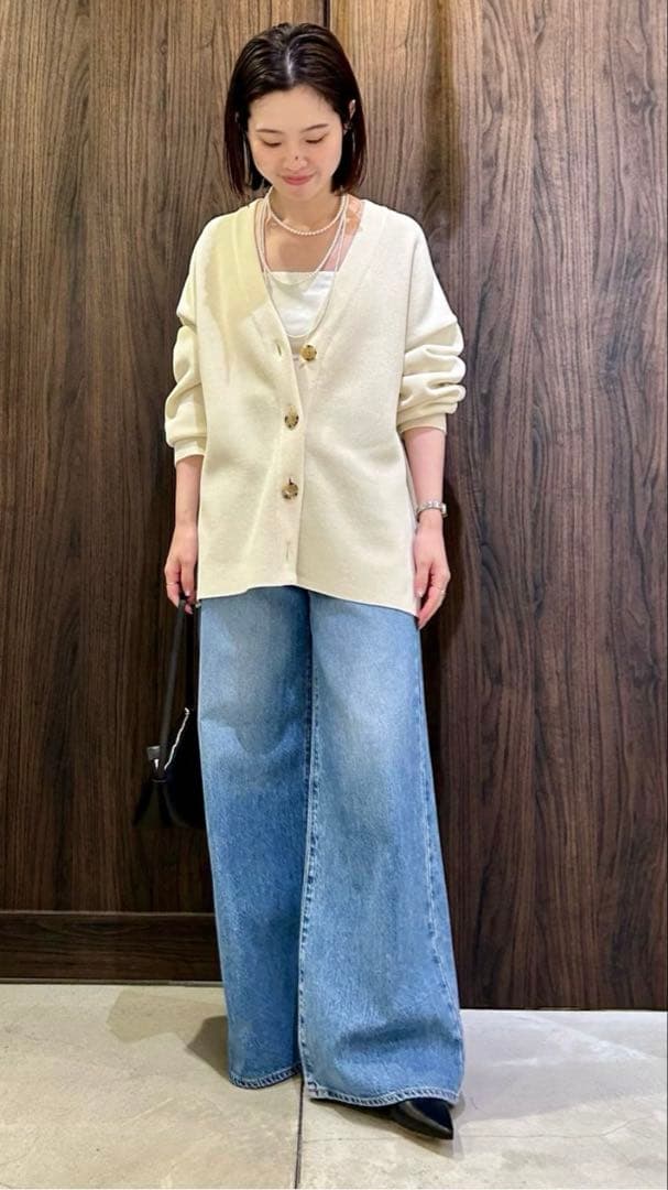 nobleファオンハニカムVネックカーディガン