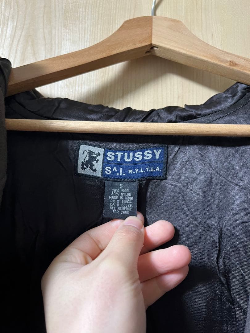 ジャケット・アウター 90s STUSSY N.Y.L.T.L.A. WOOLHOODEDJACKET