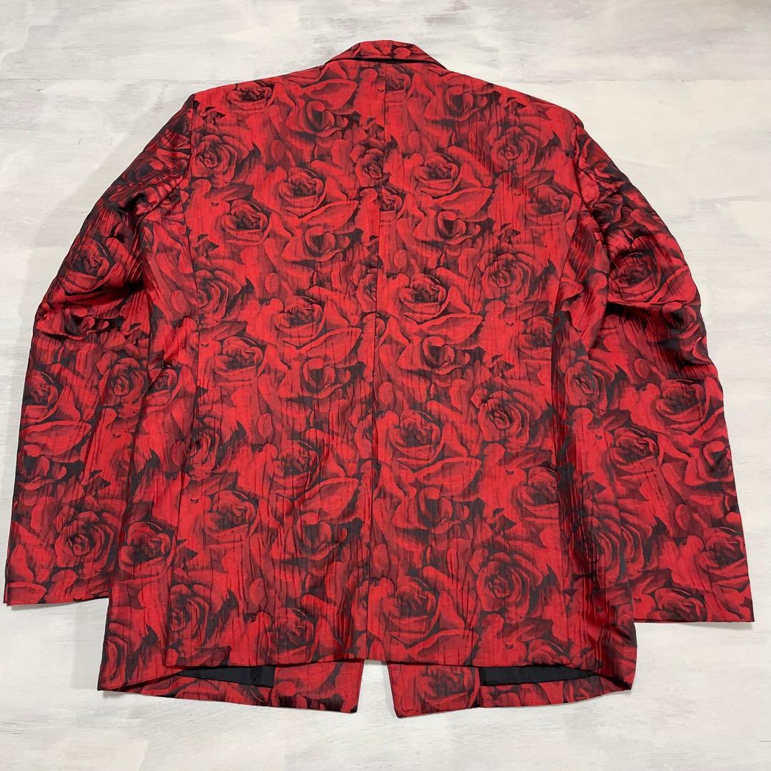 極美品 DROP HEAD バラ柄総柄　テーラードジャケット　L