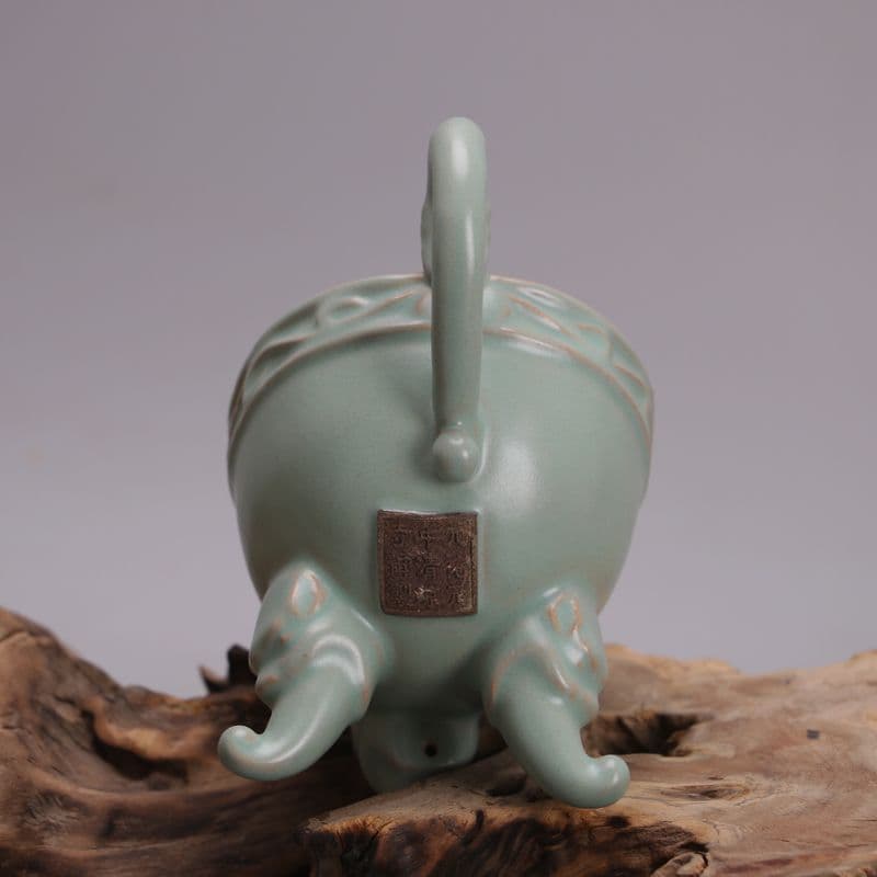 宋汝窯青釉竜柄公道杯   装飾品 現代工芸品 美術品 置物