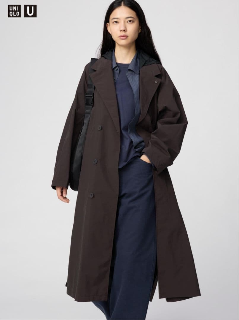 UNIQLOU　ステンカラーロングコート　XL ブラウン