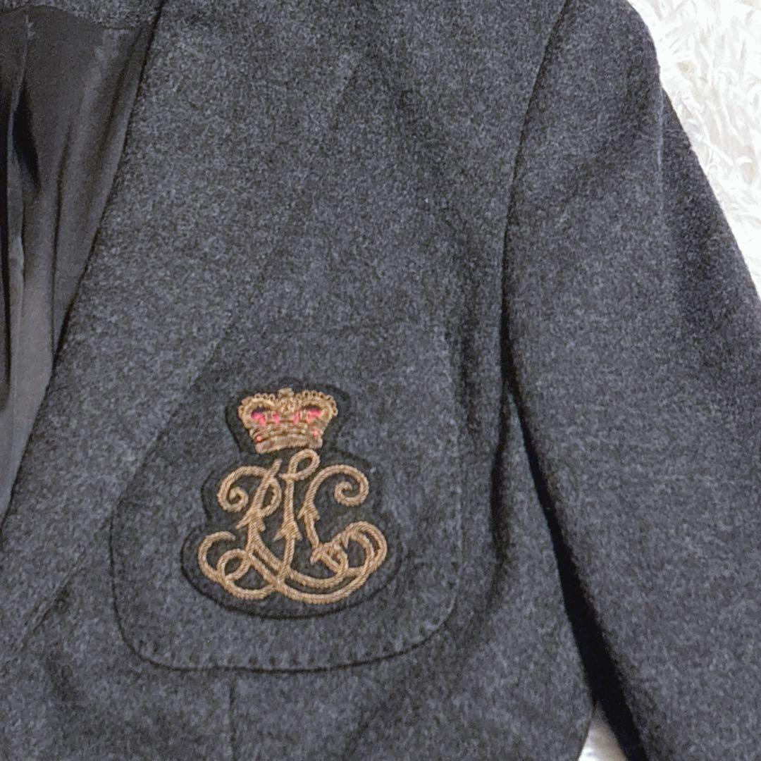 RALPH LAUREN テーラードジャケット ダークグレー　ワッペン　2サイズ