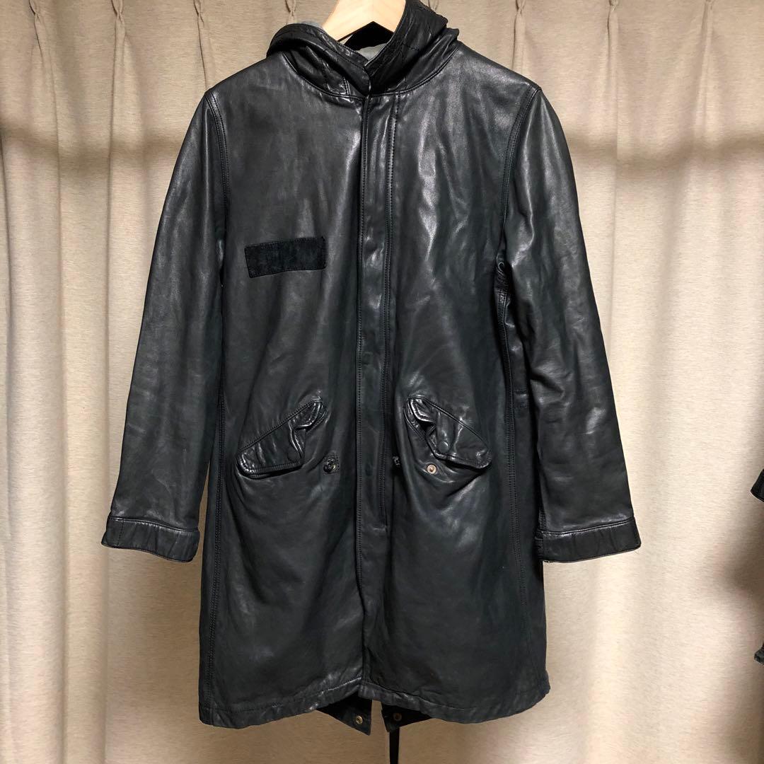 sisii シシ　レザー モッズコート ジャケット　黒