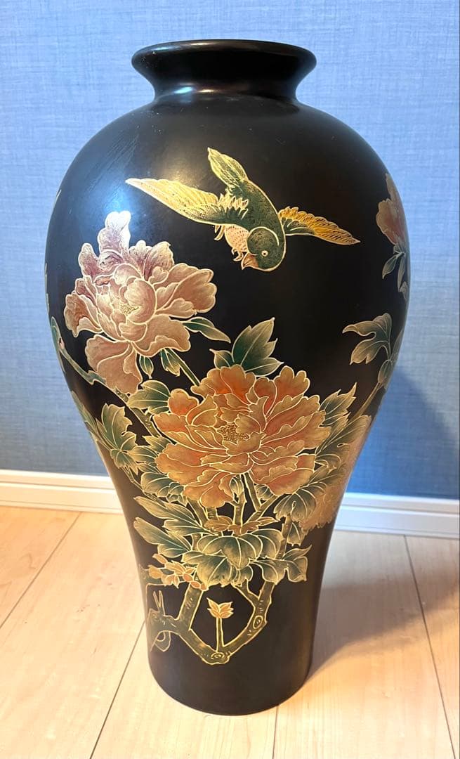 中国アンティーク台座付き木製花器