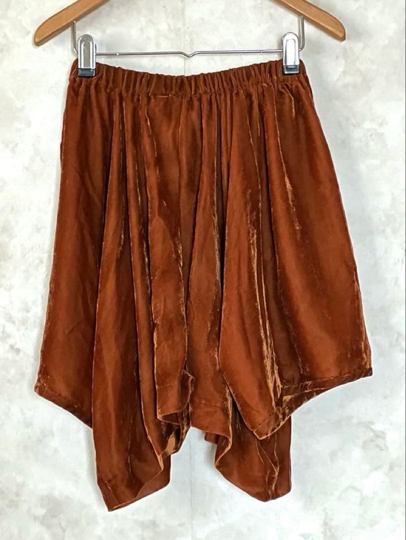 ヴィンテージ Comme des Garçons ベロア　キュロット　赤茶　S