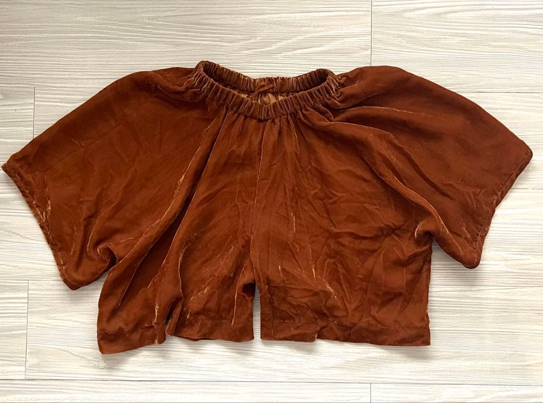 ヴィンテージ Comme des Garçons ベロア　キュロット　赤茶　S