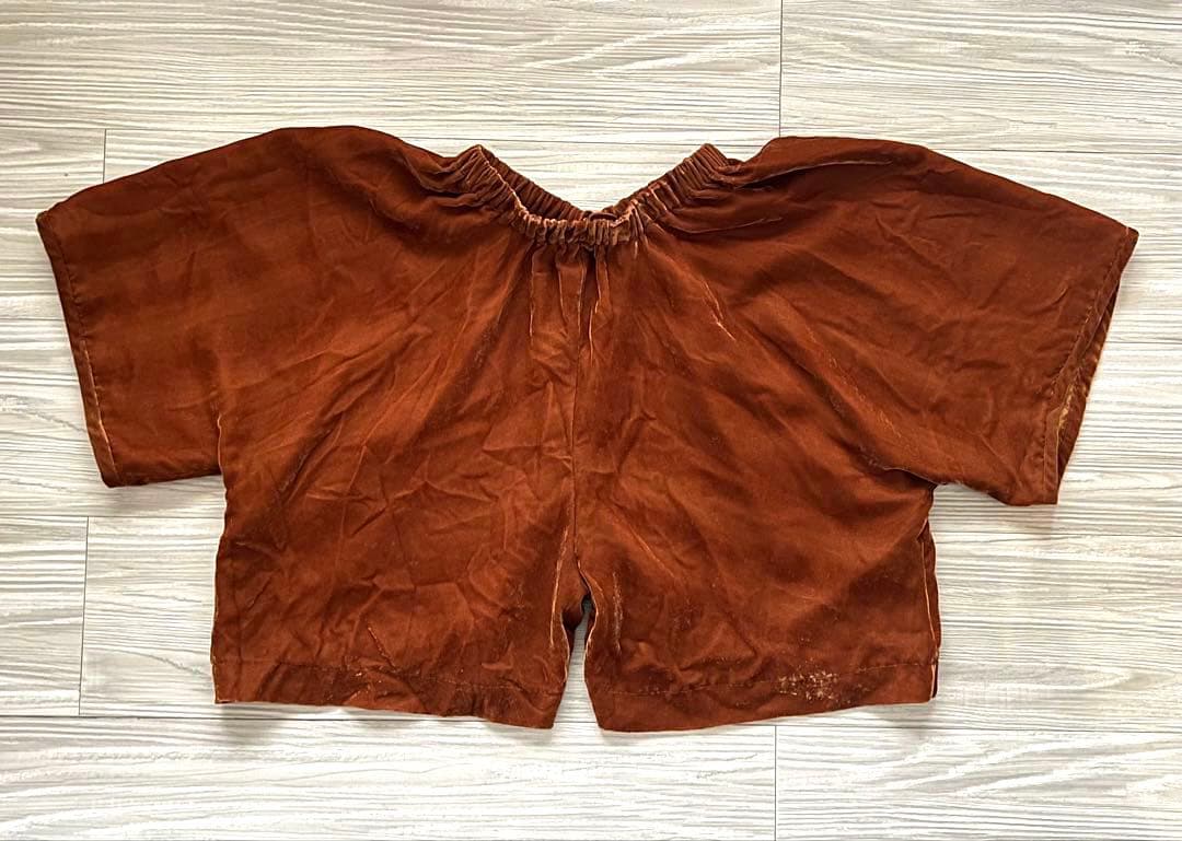 ヴィンテージ Comme des Garçons ベロア　キュロット　赤茶　S