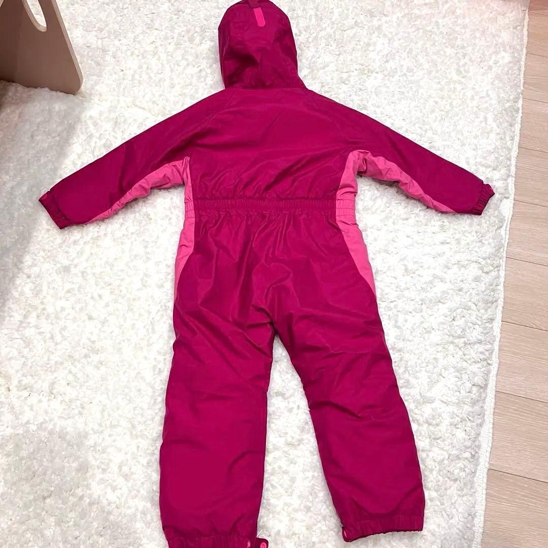 美品　モンベル　スキーウェア　スノーウェア　110 オーバーオール　ピンク　紫