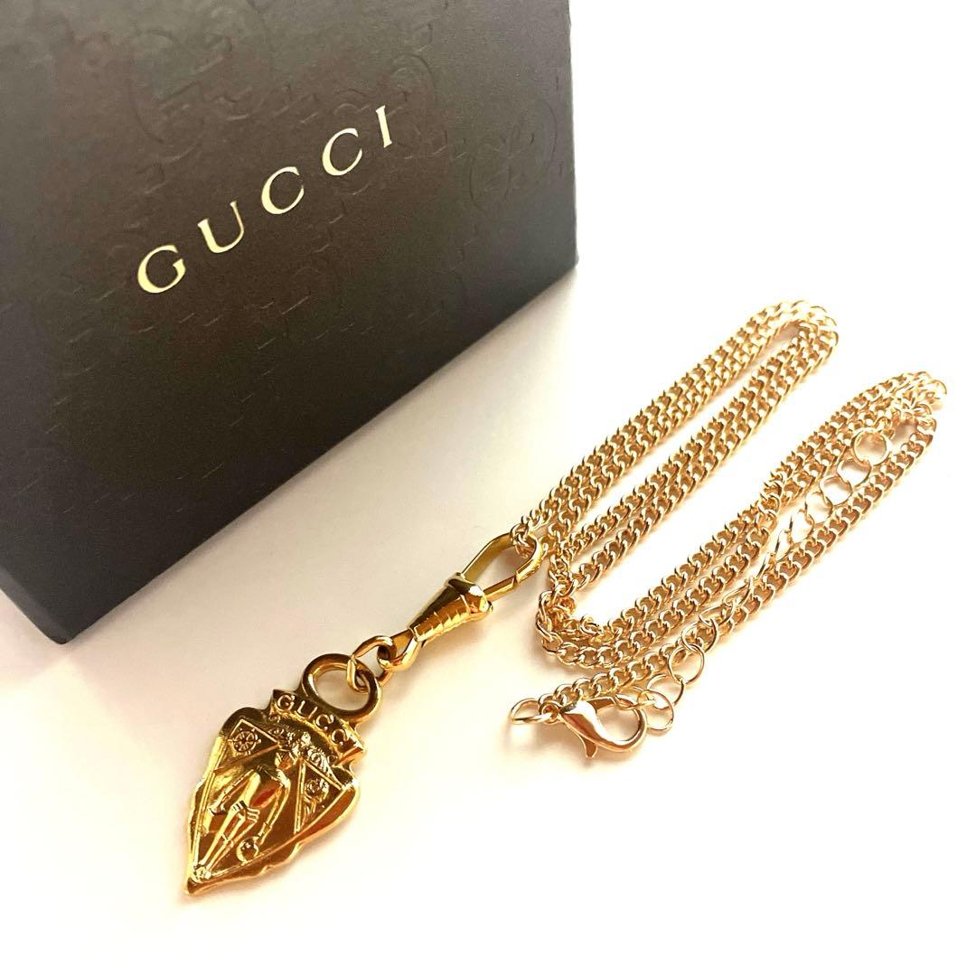 【ヴィンテージ】GUCCI グッチ クレスト チャーム ネックレス