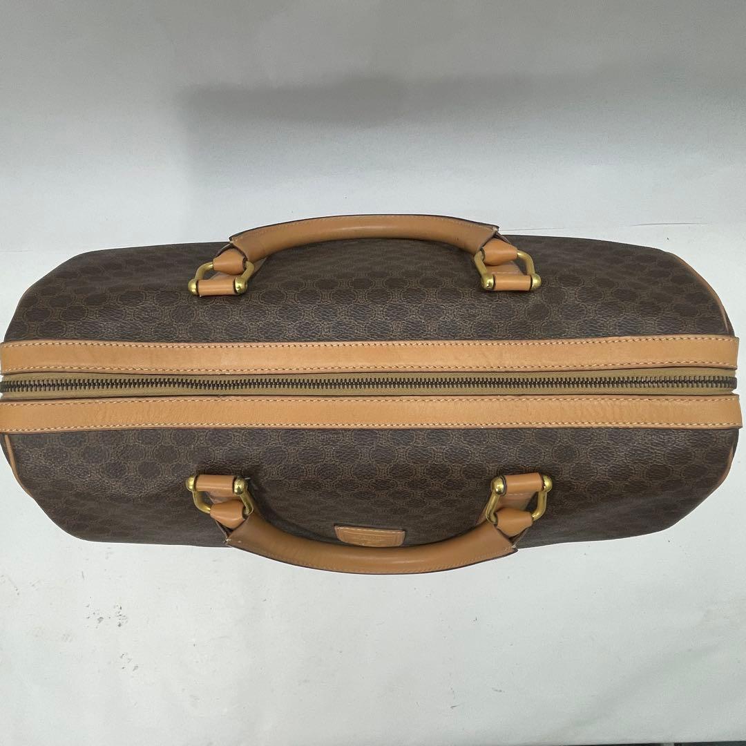 CELINE ボストンバッグ旅行バッグトラベル マカダムPVC/レザーブラウン