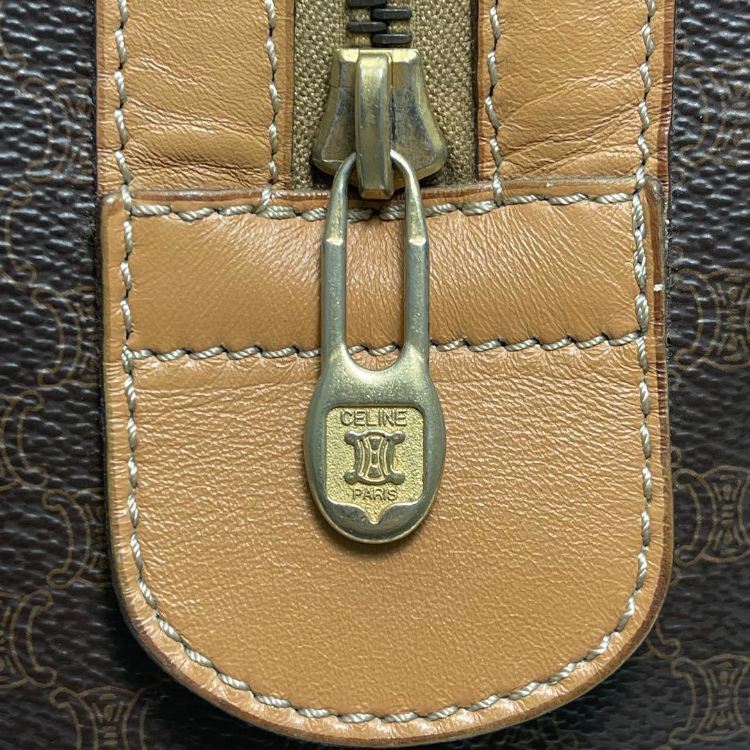 CELINE ボストンバッグ旅行バッグトラベル マカダムPVC/レザーブラウン