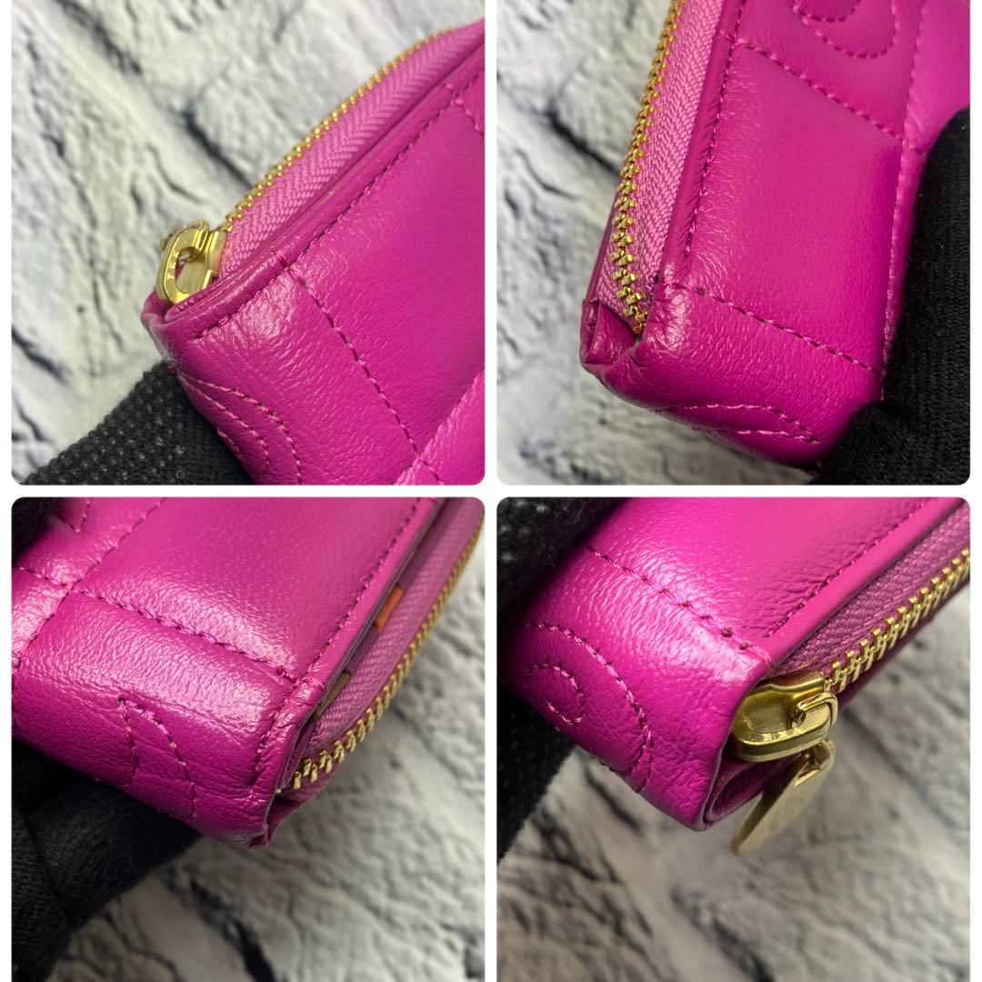 新品・未使用✨ツモリチサト ネコキルティング ラウンドファスナー 羊革 折り財布