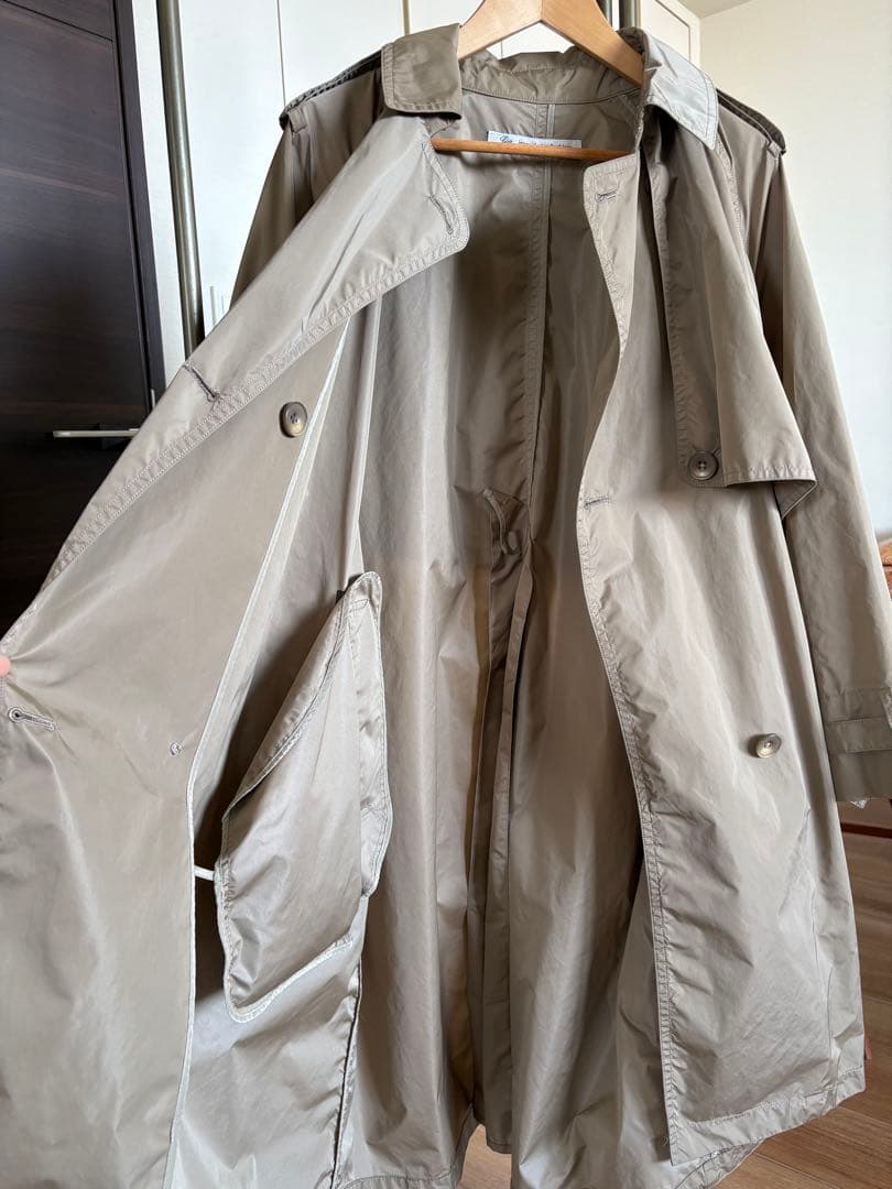 JOURNAL STANDARD LUXE タフタ フードトレンチコートベージュ
