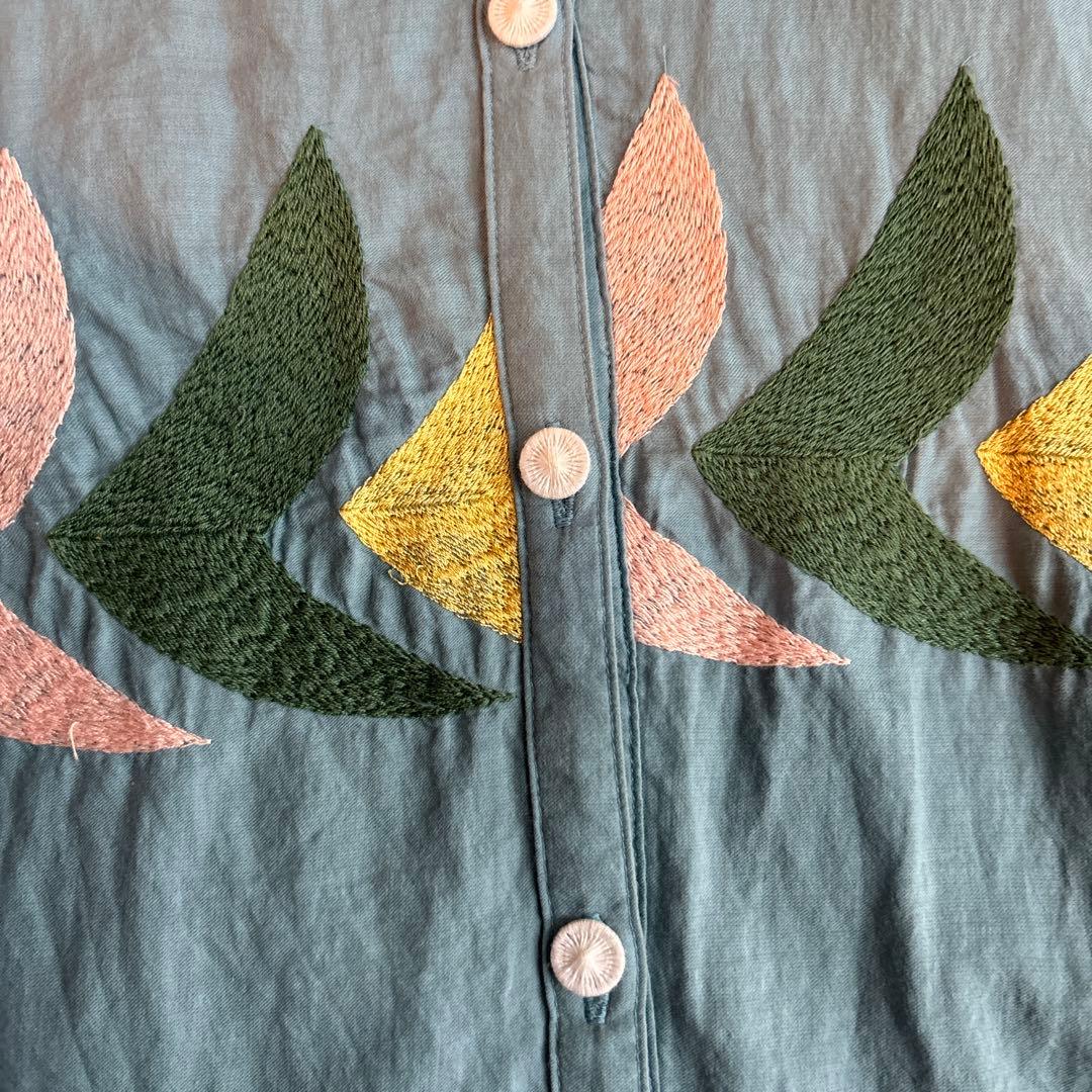 MINÄ PERHENEN LAUNDRY 水色刺繍ワンピース