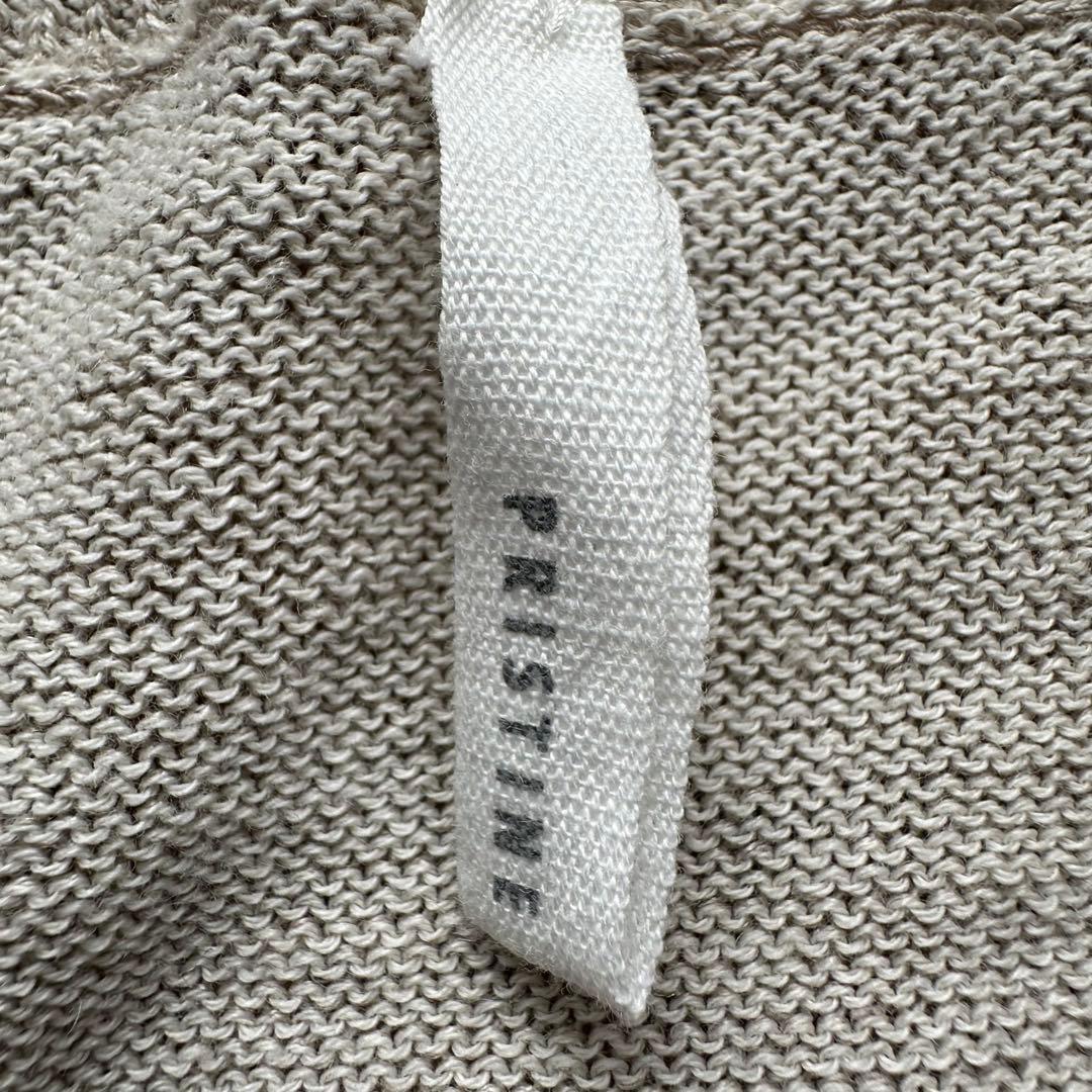 極美品✨PRISTINE　オーガニックコットンリネンカーディガン　七分袖　グレー