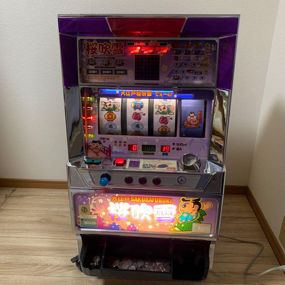 回胴さん　スロットマシン 実機大江戸 桜吹雪 動作しますが難ありの為ジャンク品！