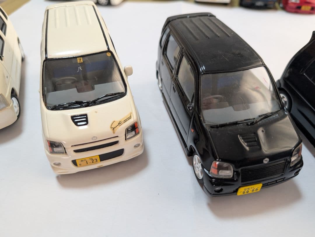 1/24軽自動車ワゴンR組み立て済の4台セットジャンク