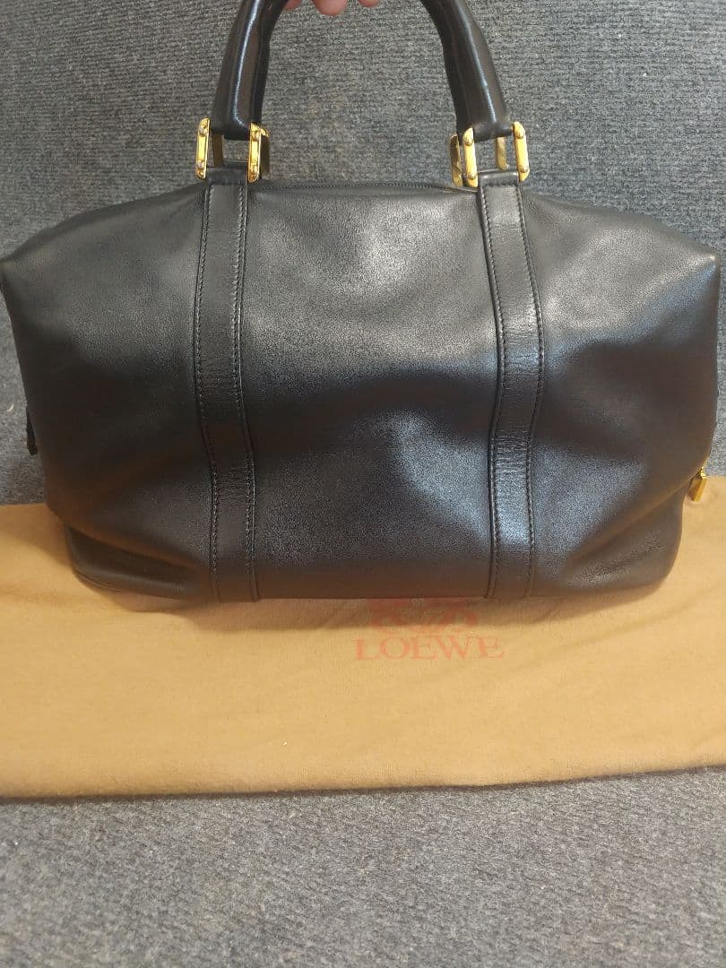 LOEWE アナグラム ロゴ レザー ボストンバッグ ハンドバッグ 969-8