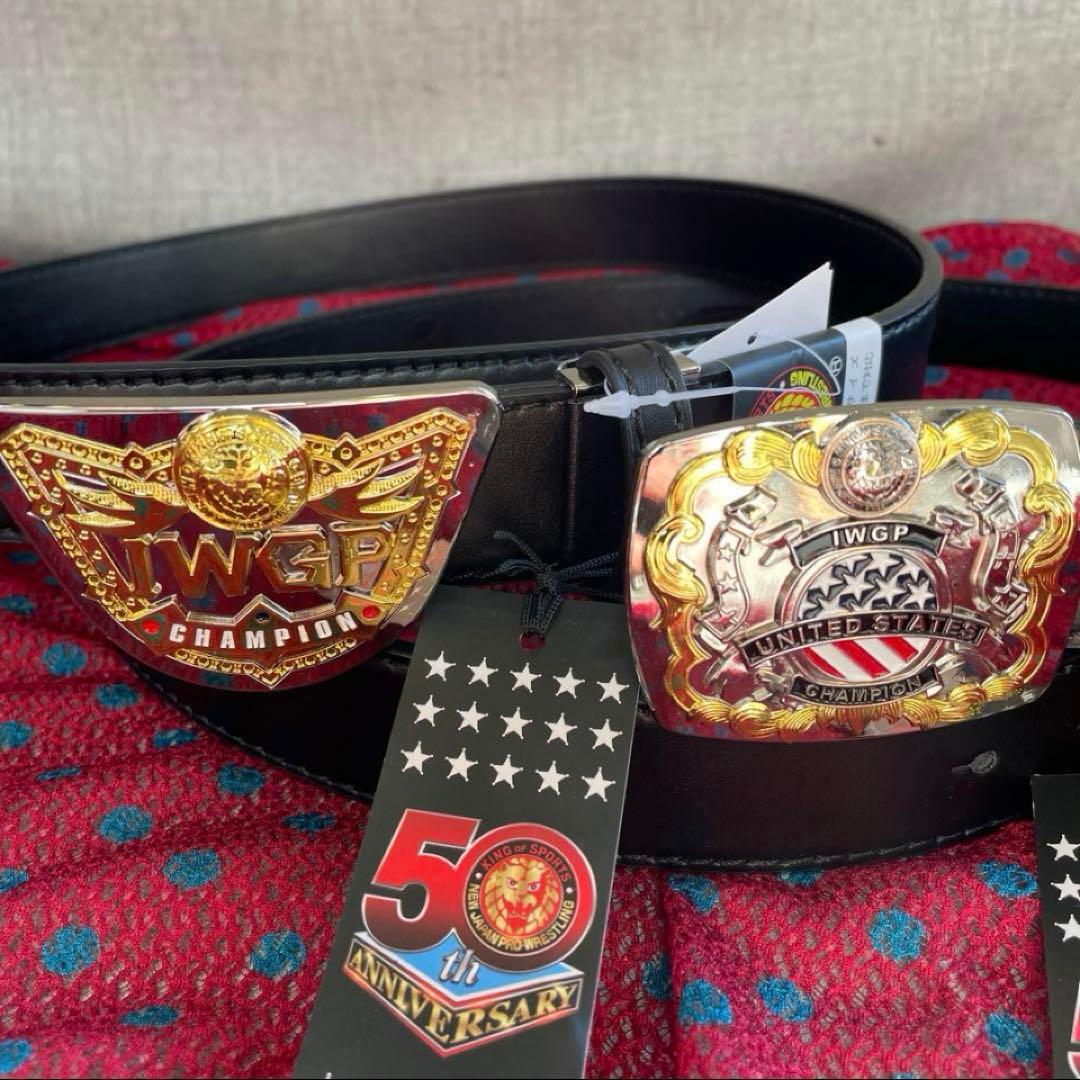 50周年　新日本プロレス　IWGP世界ヘビー& USヘビー級王座 モデル　ベルト