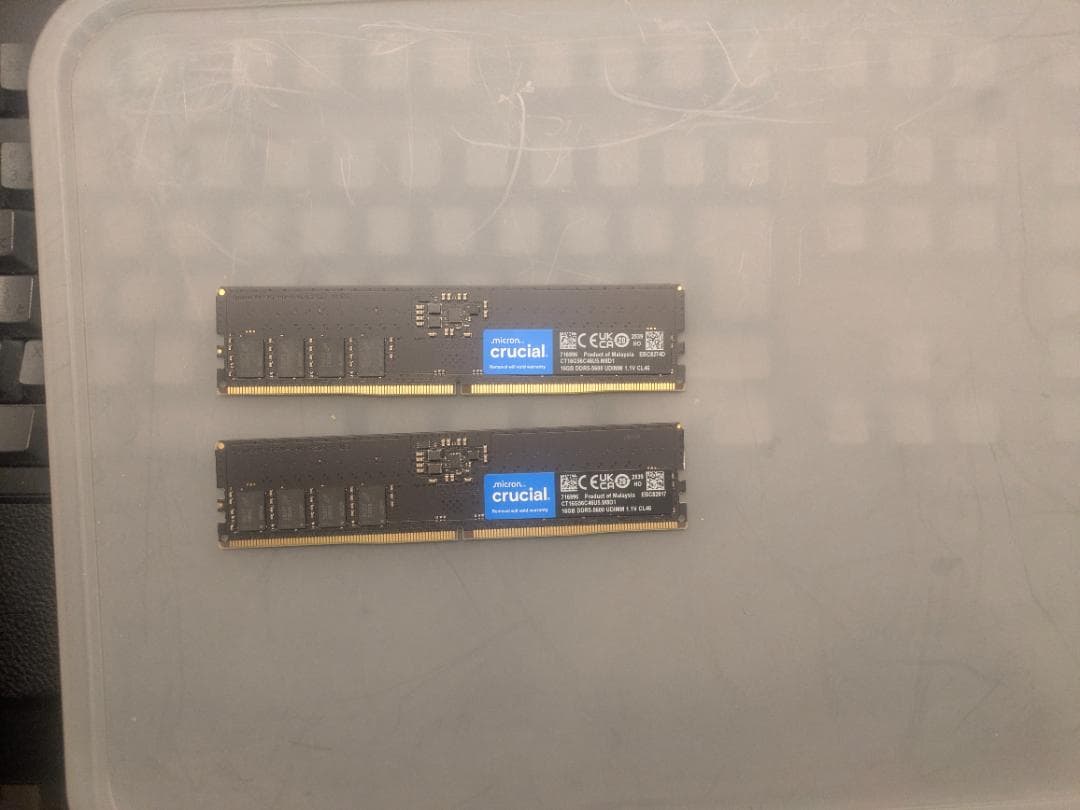 【実動2h】Crucial DDR5-5600 32GB 9700X動作確認済