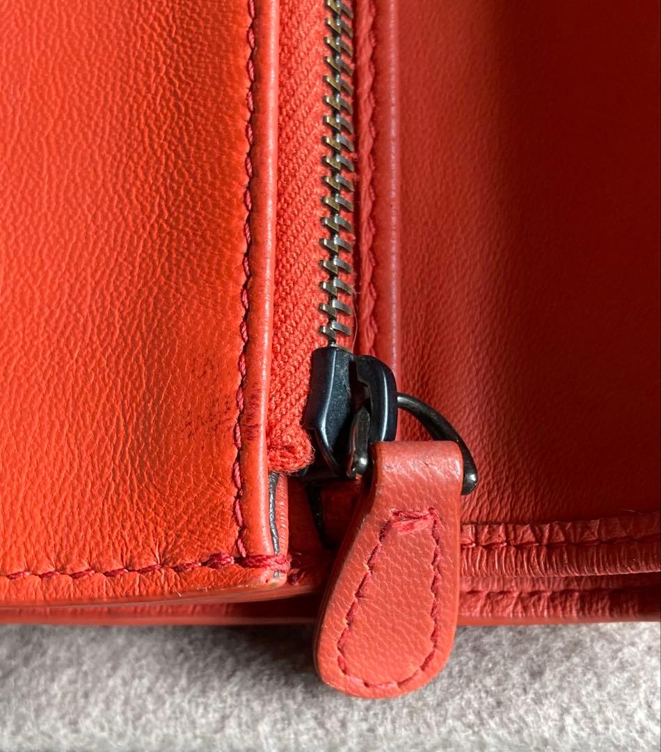 BOTTEGA VENETA 三つ折り財布 朱色系オレンジ 保存袋付