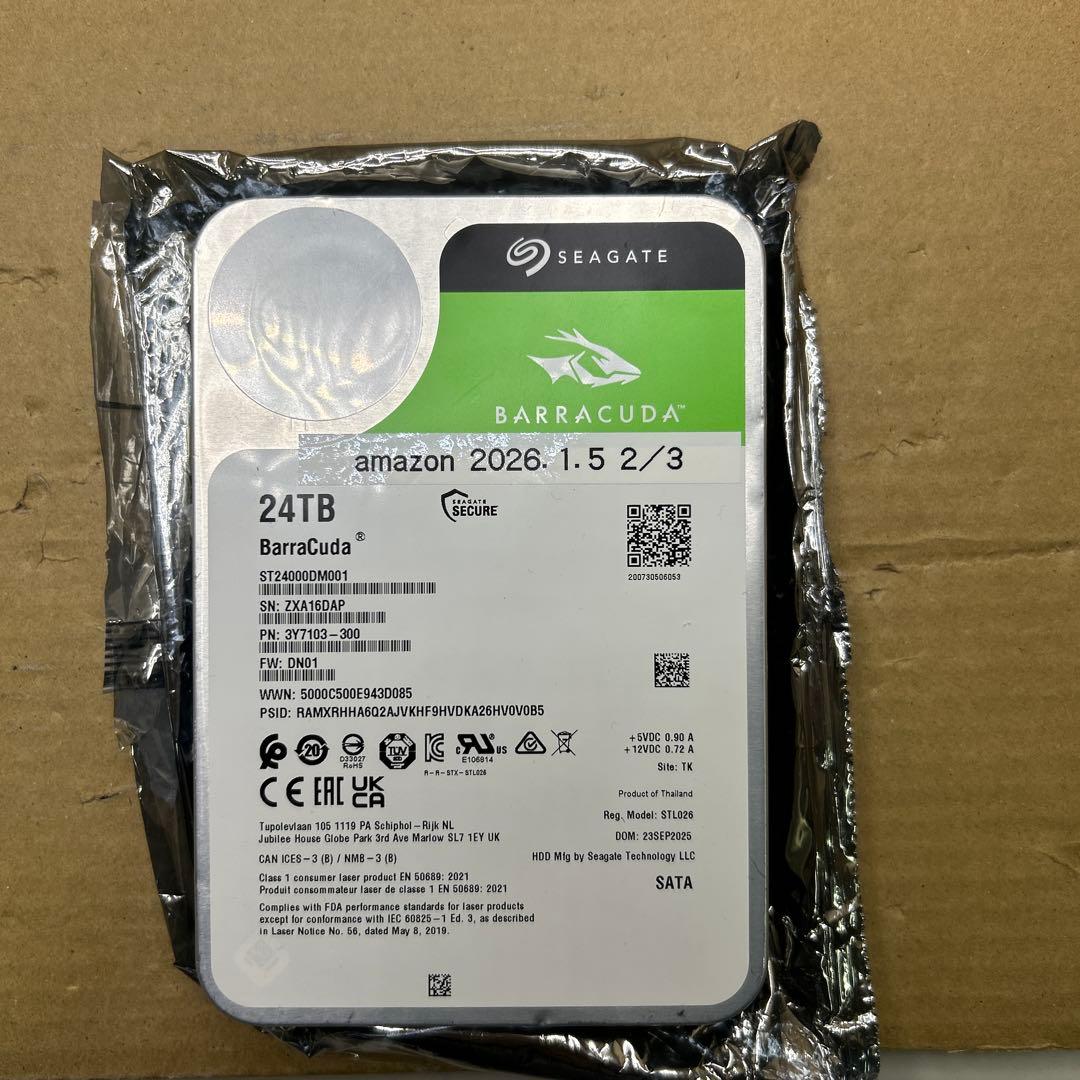 ジャンク　Seagate BarraCuda 3.5インチ 24TB