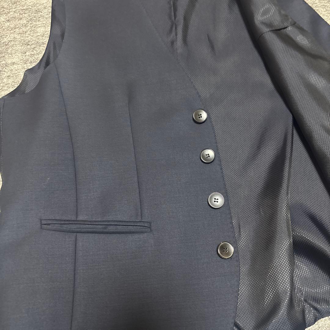 BOSSネイビー スリムフィット スーツベスト