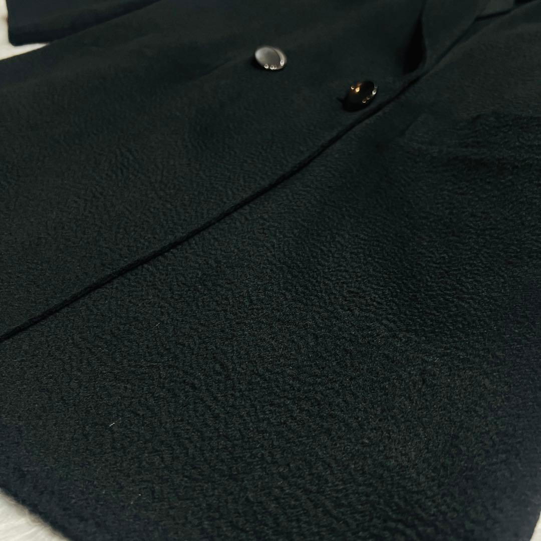 【美品】高級生地　ロロピアーナ カシミヤ100% フレアロングコート　ブラックL