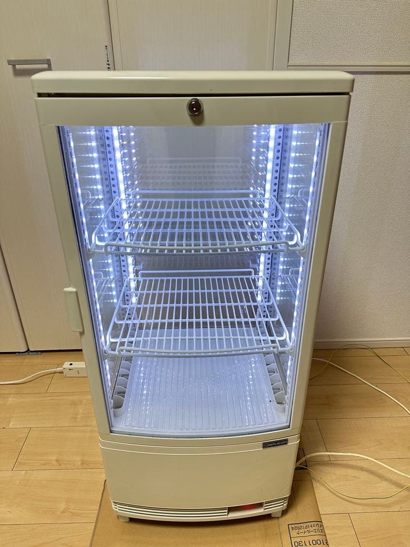 レマコム 4面ガラス 冷蔵ショーケース LEDライト内臓 rcs-4g84s