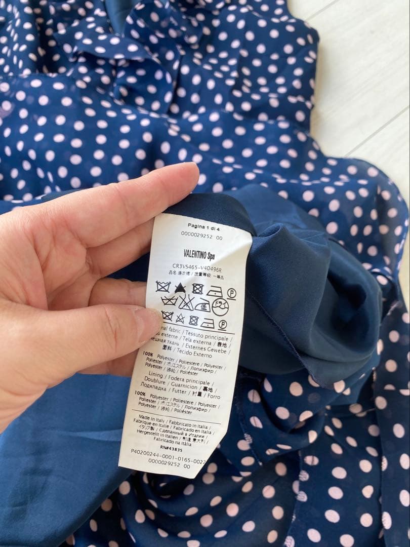 美品 RED VALENTINO ドットフリルワンピース リボン付