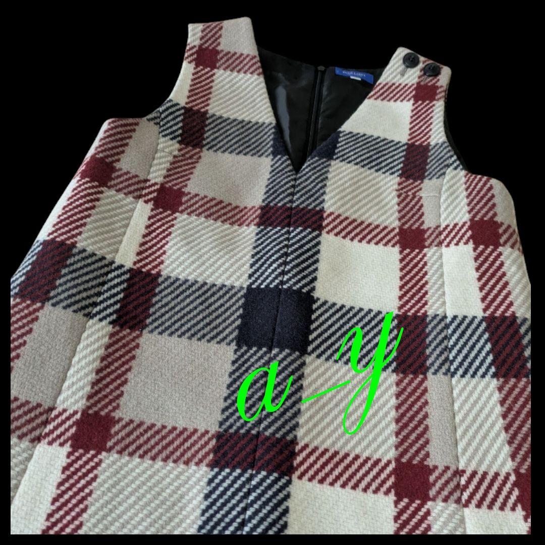 【状態良好】クレストブリッジ☆チェックロービングツイードジャンパードレス